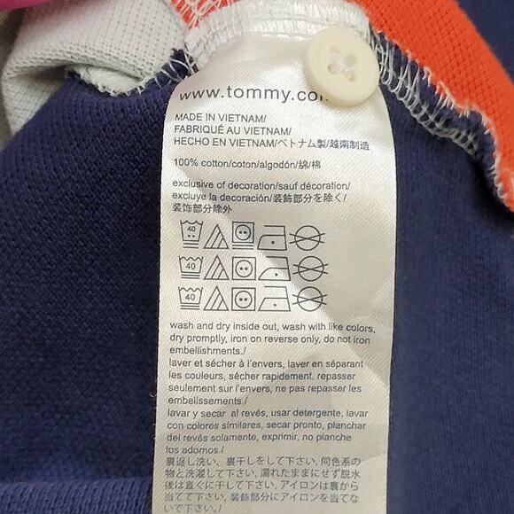 Tommy-Hilfiger Polo Shirt Large 22x27 Blue - Picture 10 of 16